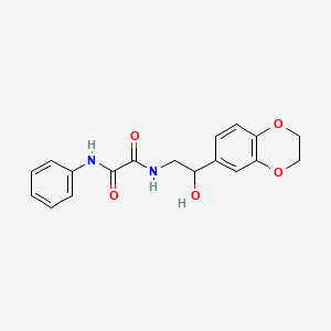 molecular formula C18H18N2O5 B2672116 N1-(2-(2,3-二氢苯并[b][1,4]二氧杂-6-基)-2-羟基乙基)-N2-苯基草酰胺 CAS No. 2034568-80-2