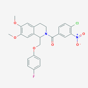 (4-chloro-3-nitrophenyl)(1-((4-fluorophenoxy)methyl)-6,7-dimethoxy-3,4-dihydroisoquinolin-2(1H)-yl)methanone