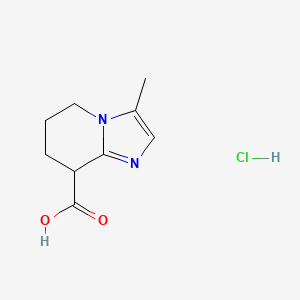 molecular formula C9H13ClN2O2 B2672121 3-Methyl-5,6,7,8-tetrahydroimidazo[1,2-a]pyridine-8-carboxylic acid;hydrochloride CAS No. 2377035-34-0