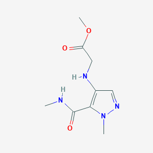 molecular formula C9H14N4O3 B2672131 Methyl 2-[[1-methyl-5-(methylcarbamoyl)pyrazol-4-yl]amino]acetate CAS No. 2247207-30-1