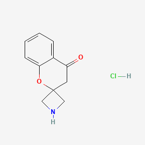 molecular formula C11H12ClNO2 B2672137 3',4'-Dihydrospiro[azetidine-3,2'-[1]benzopyran]-4'-one hydrochloride CAS No. 1236862-45-5