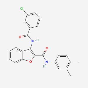 molecular formula C24H19ClN2O3 B2672144 3-(3-chlorobenzamido)-N-(3,4-dimethylphenyl)benzofuran-2-carboxamide CAS No. 888457-91-8