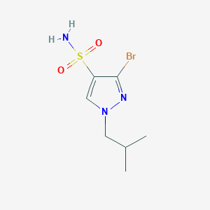 molecular formula C7H12BrN3O2S B2672154 3-Bromo-1-(2-methylpropyl)pyrazole-4-sulfonamide CAS No. 1946822-35-0