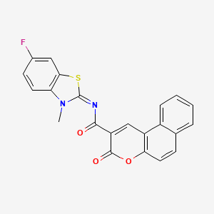 N-[(2E)-6-fluoro-3-methyl-2,3-dihydro-1,3-benzothiazol-2-ylidene]-3-oxo-3H-benzo[f]chromene-2-carboxamide