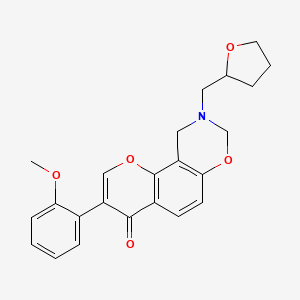3-(2-methoxyphenyl)-9-((tetrahydrofuran-2-yl)methyl)-9,10-dihydrochromeno[8,7-e][1,3]oxazin-4(8H)-one