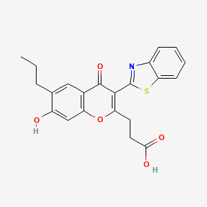 3-[3-(1,3-benzothiazol-2-yl)-7-hydroxy-4-oxo-6-propyl-4H-chromen-2-yl]propanoic acid