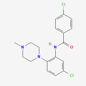 molecular formula C18H19Cl2N3O B2672182 4-chloro-N-[5-chloro-2-(4-methylpiperazin-1-yl)phenyl]benzamide CAS No. 383146-67-6