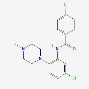 molecular formula C18H19Cl2N3O B2672182 4-氯-N-[5-氯-2-(4-甲基哌嗪-1-基)苯基]苯甲酰胺 CAS No. 383146-67-6