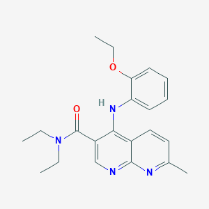 molecular formula C22H26N4O2 B2672185 4-((2-乙氧基苯基)氨基)-N,N-二乙基-7-甲基-1,8-萘啶-3-甲酰胺 CAS No. 1251590-33-6