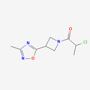 molecular formula C9H12ClN3O2 B2672188 2-Chloro-1-[3-(3-methyl-1,2,4-oxadiazol-5-yl)azetidin-1-yl]propan-1-one CAS No. 2411290-60-1