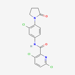 molecular formula C16H12Cl3N3O2 B2672197 3,6-dichloro-N-[3-chloro-4-(2-oxopyrrolidin-1-yl)phenyl]pyridine-2-carboxamide CAS No. 1223360-17-5