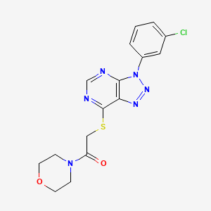 molecular formula C16H15ClN6O2S B2672199 2-((3-(3-chlorophenyl)-3H-[1,2,3]triazolo[4,5-d]pyrimidin-7-yl)thio)-1-morpholinoethanone CAS No. 941911-72-4