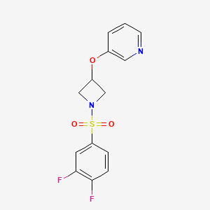 molecular formula C14H12F2N2O3S B2672203 3-((1-((3,4-Difluorophenyl)sulfonyl)azetidin-3-yl)oxy)pyridine CAS No. 1904168-39-3