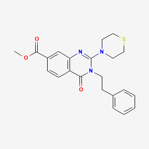 molecular formula C22H23N3O3S B2672206 甲基-4-氧代-3-苯乙基-2-硫代吗啉啉-3,4-二氢喹唑啉-7-甲酸酯 CAS No. 1251613-60-1