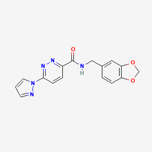 N-(benzo[d][1,3]dioxol-5-ylmethyl)-6-(1H-pyrazol-1-yl)pyridazine-3-carboxamide