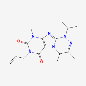 molecular formula C16H22N6O2 B2672212 7-allyl-1-isopropyl-3,4,9-trimethyl-1,4-dihydro-[1,2,4]triazino[3,4-f]purine-6,8(7H,9H)-dione CAS No. 923487-36-9
