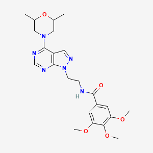 molecular formula C23H30N6O5 B2672214 N-(2-(4-(2,6-二甲基吗啉啉-1-基)吡唑并[3,4-d]嘧啶-1-基)乙基)-3,4,5-三甲氧基苯甲酰胺 CAS No. 1172823-43-6
