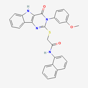 2-((3-(3-methoxyphenyl)-4-oxo-4,5-dihydro-3H-pyrimido[5,4-b]indol-2-yl)thio)-N-(naphthalen-1-yl)acetamide