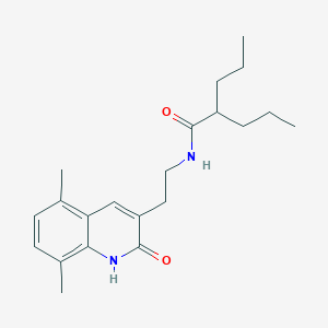 N-(2-(5,8-dimethyl-2-oxo-1,2-dihydroquinolin-3-yl)ethyl)-2-propylpentanamide