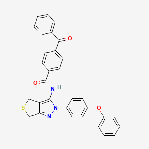 molecular formula C31H23N3O3S B2672234 4-苯甲酰-N-(2-(4-苯氧基苯基)-4,6-二氢-2H-噻吩[3,4-c]吡唑-3-基)苯甲酰胺 CAS No. 396722-68-2