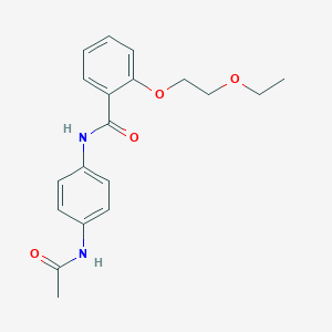 molecular formula C19H22N2O4 B267226 N-[4-(acetylamino)phenyl]-2-(2-ethoxyethoxy)benzamide 