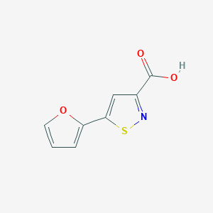 molecular formula C8H5NO3S B2672267 5-(Furan-2-yl)-1,2-thiazole-3-carboxylic acid CAS No. 1781547-54-3