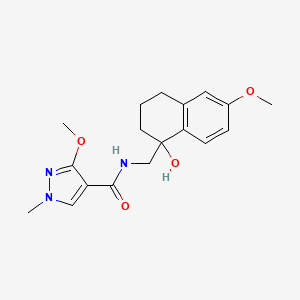 molecular formula C18H23N3O4 B2672275 N-((1-hydroxy-6-methoxy-1,2,3,4-tetrahydronaphthalen-1-yl)methyl)-3-methoxy-1-methyl-1H-pyrazole-4-carboxamide CAS No. 2034600-18-3