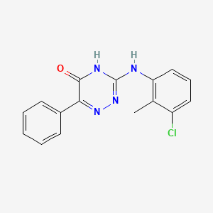 molecular formula C16H13ClN4O B2672291 3-[(3-氯-2-甲基苯基)氨基]-6-苯基-1,2,4-三嗪-5-醇 CAS No. 881435-29-6