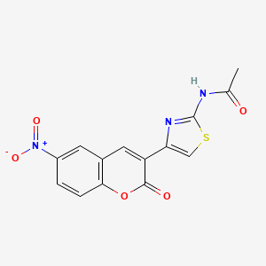 molecular formula C14H9N3O5S B2672295 N-[4-(6-nitro-2-oxo-2H-chromen-3-yl)-1,3-thiazol-2-yl]acetamide CAS No. 313233-63-5