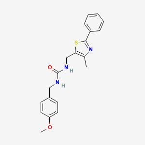 molecular formula C20H21N3O2S B2672301 1-(4-甲氧基苄基)-3-((4-甲基-2-苯基噻唑-5-基)甲基)脲 CAS No. 1421530-16-6