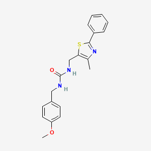 molecular formula C20H21N3O2S B2672301 1-(4-Methoxybenzyl)-3-((4-methyl-2-phenylthiazol-5-yl)methyl)urea CAS No. 1421530-16-6