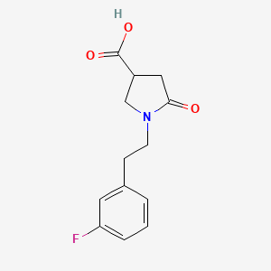 molecular formula C13H14FNO3 B2672305 1-[2-(3-Fluorophenyl)ethyl]-5-oxopyrrolidine-3-carboxylic acid CAS No. 1154892-11-1