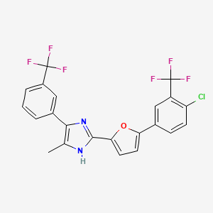 2-[5-[4-Chloro-3-(trifluoromethyl)phenyl]furan-2-yl]-5-methyl-4-[3-(trifluoromethyl)phenyl]-1H-imidazole