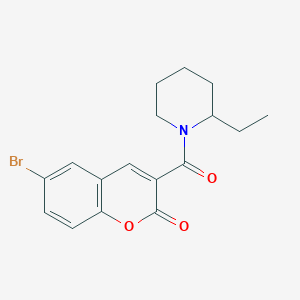 molecular formula C17H18BrNO3 B2672315 Chromen-2-one, 6-bromo-3-(2-ethylpiperidine-1-carbonyl)- CAS No. 663929-98-4
