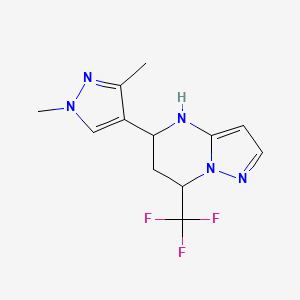 molecular formula C12H14F3N5 B2672317 5-(1,3-二甲基-1H-吡唑-4-基)-7-(三氟甲基)-4,5,6,7-四氢吡唑并[1,5-a]嘧啶 CAS No. 1006434-36-1