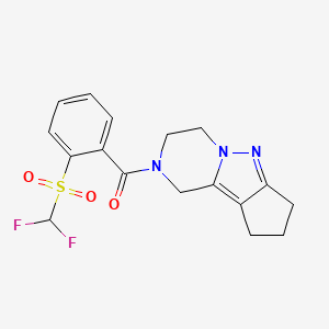 (2-((difluoromethyl)sulfonyl)phenyl)(3,4,8,9-tetrahydro-1H-cyclopenta[3,4]pyrazolo[1,5-a]pyrazin-2(7H)-yl)methanone