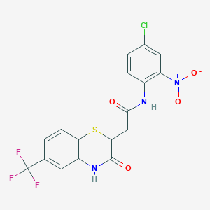N-(4-chloro-2-nitrophenyl)-2-[3-oxo-6-(trifluoromethyl)-3,4-dihydro-2H-1,4-benzothiazin-2-yl]acetamide