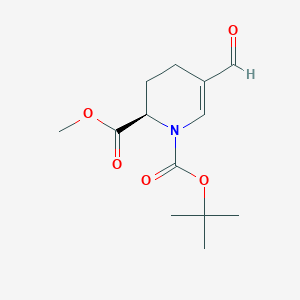 molecular formula C13H19NO5 B2672326 1-O-叔丁基 2-O-甲基 (2R)-5-甲酰基-3,4-二氢-2H-吡啶-1,2-二羧酸酯 CAS No. 2248175-40-6