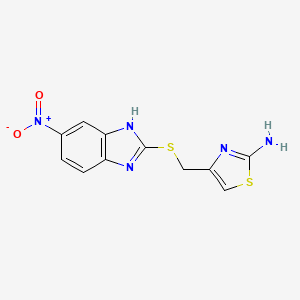 4-(((5-nitro-1H-benzo[d]imidazol-2-yl)thio)methyl)thiazol-2-amine