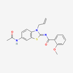 molecular formula C20H19N3O3S B2672333 (Z)-N-(6-乙酰氨基-3-烯基苯并[d]噻唑-2(3H)-基亚甲基)-2-甲氧基苯甲酰胺 CAS No. 865180-60-5