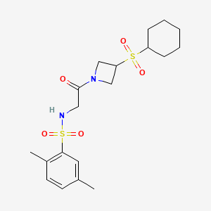N-(2-(3-(cyclohexylsulfonyl)azetidin-1-yl)-2-oxoethyl)-2,5-dimethylbenzenesulfonamide