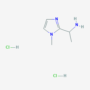 molecular formula C6H13Cl2N3 B2672342 1-(1-甲基-1H-咪唑-2-基)乙胺二盐酸盐 CAS No. 1426423-09-7