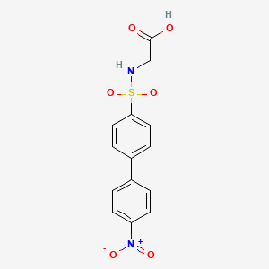 molecular formula C14H12N2O6S B2672348 2-[4-(4-Nitrophenyl)benzenesulfonamido]acetic acid CAS No. 851176-29-9