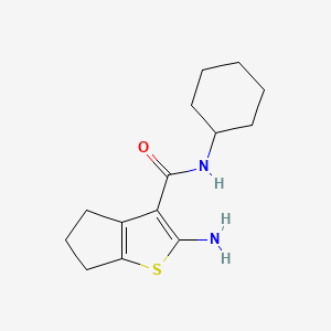 molecular formula C14H20N2OS B2672349 2-氨基-N-环己基-5,6-二氢-4H-环戊[b]噻吩-3-甲酰胺 CAS No. 438234-64-1