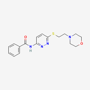 molecular formula C17H20N4O2S B2672355 N-(6-((2-morpholinoethyl)thio)pyridazin-3-yl)benzamide CAS No. 1021120-05-7