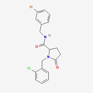 N-[(3-Bromophenyl)methyl]-1-[(2-chlorophenyl)methyl]-5-oxopyrrolidine-2-carboxamide