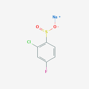 molecular formula C6H3ClFNaO2S B2672363 2-Chloro-4-fluorobenzenesulfinic acid sodium salt CAS No. 1233510-02-5