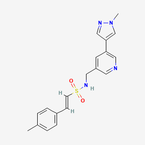 molecular formula C19H20N4O2S B2672367 (E)-N-((5-(1-methyl-1H-pyrazol-4-yl)pyridin-3-yl)methyl)-2-(p-tolyl)ethenesulfonamide CAS No. 2034888-56-5
