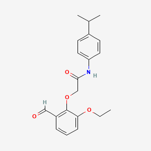 molecular formula C20H23NO4 B2672374 2-(2-ethoxy-6-formylphenoxy)-N-(4-propan-2-ylphenyl)acetamide CAS No. 568558-09-8