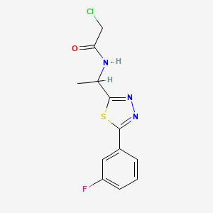 2-Chloro-N-[1-[5-(3-fluorophenyl)-1,3,4-thiadiazol-2-yl]ethyl]acetamide